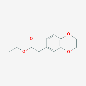 molecular formula C12H14O4 B8689260 Ethyl 2-(2,3-dihydrobenzo[b][1,4]dioxin-6-yl)acetate 