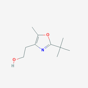 molecular formula C10H17NO2 B8689293 2-(2-Tert-butyl-5-methyl-oxazol-4-yl)-ethanol 