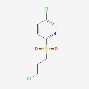 molecular formula C8H9Cl2NO2S B8689623 5-Chloro-2-[(3-chloropropyl)sulfonyl]pyridine 
