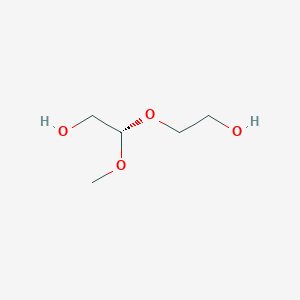 molecular formula C5H12O4 B8689676 2-[(1S)-2-hydroxy-1-methoxyethoxy]ethan-1-ol 