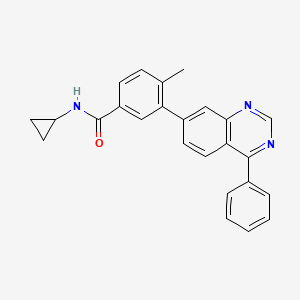molecular formula C25H21N3O B8689895 N-Cyclopropyl-4-methyl-3-(4-phenyl-quinazolin-7-yl)-benzamide CAS No. 832114-25-7