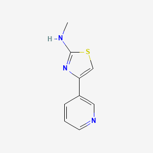 molecular formula C9H9N3S B8690038 N-methyl-4-(3-pyridinyl)-2-thiazolamine 