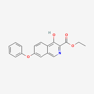 molecular formula C18H15NO4 B8690042 Ethyl 4-hydroxy-7-phenoxyisoquinoline-3-carboxylate 