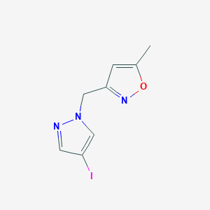 molecular formula C8H8IN3O B8690070 3-((4-Iodo-1H-pyrazol-1-yl)methyl)-5-methylisoxazole 