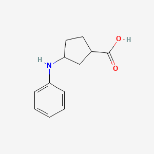 molecular formula C12H15NO2 B8690120 3-(Phenylamino)cyclopentanecarboxylic acid 