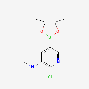molecular formula C13H20BClN2O2 B8690138 2-chloro-N,N-dimethyl-5-(4,4,5,5-tetramethyl-1,3,2-dioxaborolan-2-yl)pyridin-3-amine CAS No. 1201845-13-7