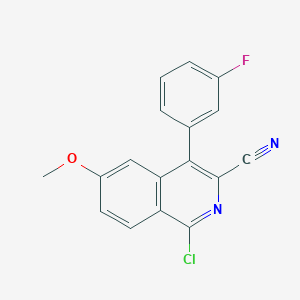 molecular formula C17H10ClFN2O B8690292 1-Chloro-4-(3-fluorophenyl)-6-methoxyisoquinoline-3-carbonitrile CAS No. 849546-48-1