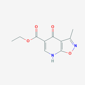molecular formula C10H10N2O4 B8690316 Ethyl 4-hydroxy-3-methylisoxazolo[5,4-b]pyridine-5-carboxylate 