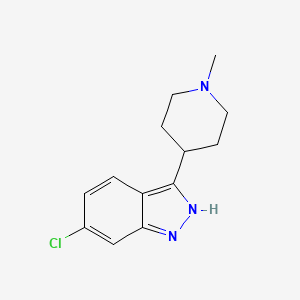 molecular formula C13H16ClN3 B8690340 6-Chloro-3-(1-methyl-4-piperidinyl)-1H-indazole CAS No. 98295-18-2