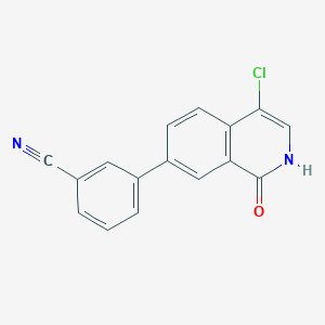 molecular formula C16H9ClN2O B8690347 3-(4-Chloro-1-oxo-1,2-dihydroisoquinolin-7-YL)benzonitrile CAS No. 423158-52-5