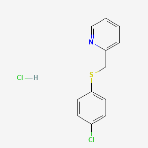 molecular formula C12H11Cl2NS B8690354 2-(((4-Chlorophenyl)thio)methyl)pyridine, hydrochloride CAS No. 81851-02-7
