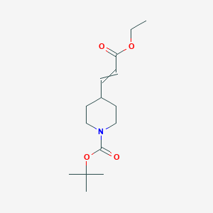 molecular formula C15H25NO4 B8690376 t-butyl 4-(3-ethoxy-3-oxoprop-1-enyl)-tetrahydropyridine-1(2H)-carboxylate 