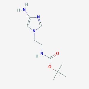 molecular formula C10H18N4O2 B8690386 Tert-butyl 2-(4-amino-1H-imidazol-1-YL)ethylcarbamate 