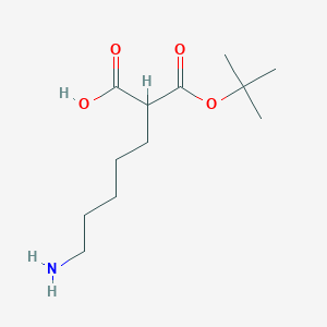 molecular formula C12H23NO4 B8690461 7-Amino-2-[(2-methylpropan-2-yl)oxycarbonyl]heptanoic acid 