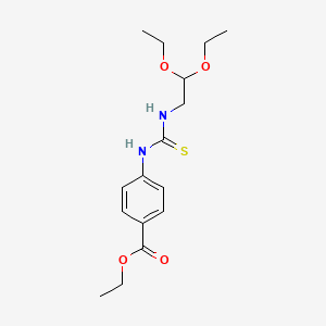 molecular formula C16H24N2O4S B8690552 Ethyl 4-{[(2,2-diethoxyethyl)carbamothioyl]amino}benzoate 