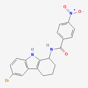 molecular formula C19H16BrN3O3 B8690668 N-(6-Bromo-2,3,4,9-tetrahydro-1H-carbazol-1-yl)-4-nitrobenzamide CAS No. 827590-54-5