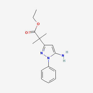 molecular formula C15H19N3O2 B8690676 ethyl 2-(5-amino-1-phenyl-1H-pyrazol-3-yl)-2-methylpropanoate 