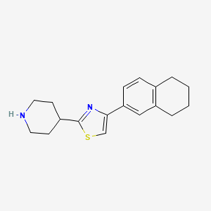 molecular formula C18H22N2S B8690706 4-[4-(5,6,7,8-Tetrahydronaphthalen-2-yl)thiazol-2-yl]piperidine 