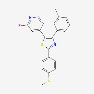 molecular formula C22H17FN2S2 B8690723 5-(2-Fluoro-4-pyridyl)-4-(3-methylphenyl)-2-[4-(methylthio)phenyl]-1,3-thiazole CAS No. 303162-55-2