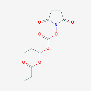 molecular formula C11H15NO7 B8690727 1-({[(2,5-Dioxopyrrolidin-1-yl)oxy]carbonyl}oxy)propyl propanoate CAS No. 918448-45-0