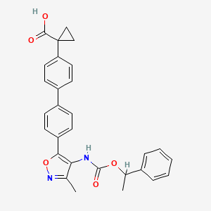 molecular formula C29H26N2O5 B8690743 1-{4'-[3-Methyl-4-(1-phenyl-ethoxycarbonylamino)-isoxazol-5-yl]-biphenyl-4-yl}-cyclopropanecarboxylic acid 