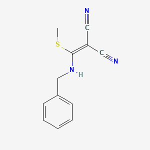 molecular formula C12H11N3S B8690787 Propanedinitrile, [(methylthio)[(phenylmethyl)amino]methylene]- CAS No. 152588-23-3