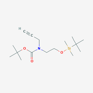 molecular formula C16H31NO3Si B8690803 tert-Butyl (2-((tert-butyldimethylsilyl)oxy)ethyl)(prop-2-yn-1-yl)carbamate 