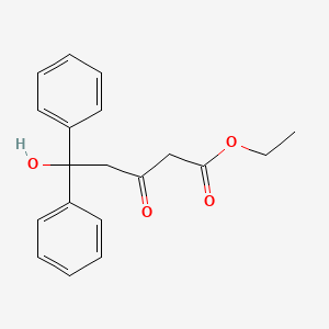 molecular formula C19H20O4 B8690866 Ethyl 5-hydroxy-3-oxo-5,5-diphenylpentanoate CAS No. 35468-81-6