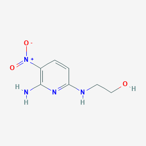molecular formula C7H10N4O3 B8690896 2-[(6-Amino-5-nitro-2-pyridinyl)amino]ethanol 