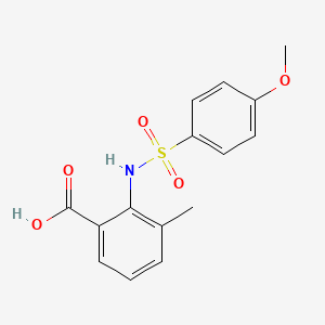 molecular formula C15H15NO5S B8690901 2-(4-Methoxybenzenesulfonamido)-3-methylbenzoic acid 