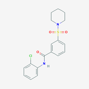 molecular formula C18H19ClN2O3S B8691042 N-(2-Chlorophenyl)-3-(piperidinosulfonyl)benzamide 