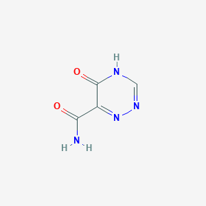 molecular formula C4H4N4O2 B8691056 5-Oxo-2,5-dihydro-1,2,4-triazine-6-carboxamide 
