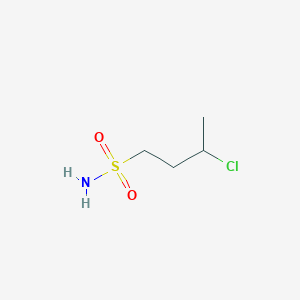 molecular formula C4H10ClNO2S B8691069 3-Chlorobutane-1-sulfonamide 
