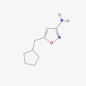 molecular formula C9H14N2O B8691076 5-(Cyclopentylmethyl)isoxazol-3-amine 