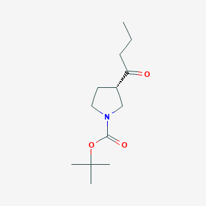 molecular formula C13H23NO3 B8691086 (s)-Tert-butyl 3-butyrylpyrrolidine-1-carboxylate 