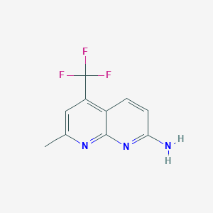 molecular formula C10H8F3N3 B8691144 1,8-Naphthyridin-2-amine, 7-methyl-5-(trifluoromethyl)- CAS No. 56097-91-7