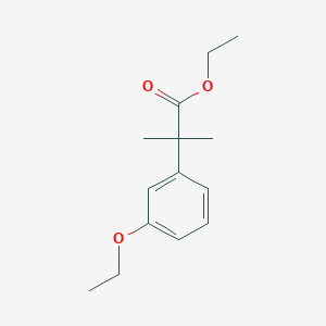 molecular formula C14H20O3 B8691150 Ethyl dimethyl-3-ethoxyphenylacetate 