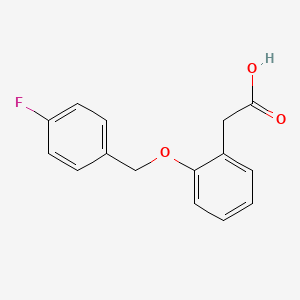 molecular formula C15H13FO3 B8691171 Benzeneacetic acid, 2-[(4-fluorophenyl)methoxy]- CAS No. 125721-54-2