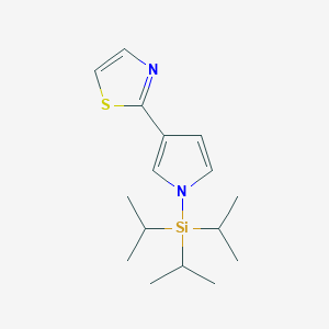 molecular formula C16H26N2SSi B8691200 2-{1-[Tri(propan-2-yl)silyl]-1H-pyrrol-3-yl}-1,3-thiazole CAS No. 566931-92-8