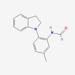 molecular formula C16H16N2O B8691226 N-[2-(2,3-Dihydro-1H-indol-1-yl)-5-methylphenyl]formamide CAS No. 116461-58-6