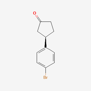 molecular formula C11H11BrO B8691230 (3R)-3-(4-Bromophenyl)cyclopentanone 