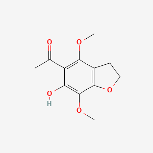 molecular formula C12H14O5 B8691323 1-(6-Hydroxy-4,7-dimethoxy-2,3-dihydro-1-benzofuran-5-yl)ethanone CAS No. 81673-94-1
