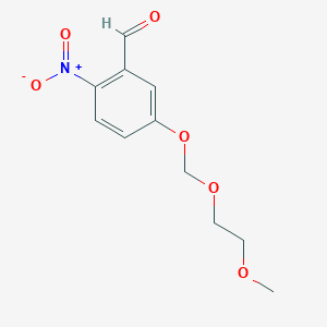 molecular formula C11H13NO6 B8691352 5-[(2-Methoxyethoxy)methoxy]-2-nitrobenzaldehyde CAS No. 654644-18-5