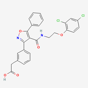 molecular formula C26H20Cl2N2O5 B8691387 (3-{4-[2-(2,4-Dichloro-Phenoxy)-Ethylcarbamoyl]-5-Phenyl-Isoxazol-3-Yl}-Phenyl)-Acetic Acid 