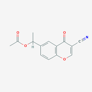 molecular formula C14H11NO4 B8691392 1-(3-Cyano-4-oxo-4H-1-benzopyran-6-yl)ethyl acetate CAS No. 61776-41-8