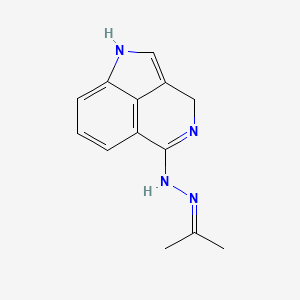 molecular formula C13H14N4 B8691415 Pyrrolo(4,3,2-de)isoquinolin-5(1H)-one, 3,4-dihydro-, (1-methylethylidene)hydrazone CAS No. 57280-97-4