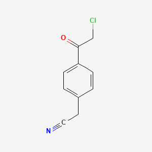 molecular formula C10H8ClNO B8691644 2-(4-(2-Chloroacetyl)phenyl)acetonitrile 