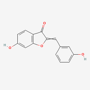 molecular formula C15H10O4 B8691758 3(2H)-Benzofuranone, 6-hydroxy-2-[(3-hydroxyphenyl)methylene]- CAS No. 61429-80-9