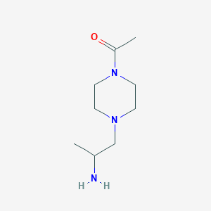 molecular formula C9H19N3O B8691761 Ethanone, 1-[4-(2-aminopropyl)-1-piperazinyl]- 