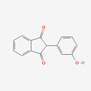 molecular formula C15H10O3 B8691767 Indane-1,3-dione, 2-(3-hydroxyphenyl)- 